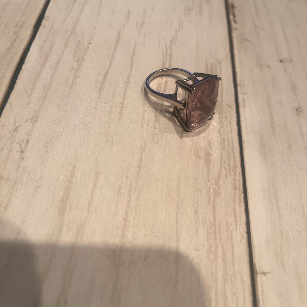 Elegant Pink Stone sterling Silver Ring